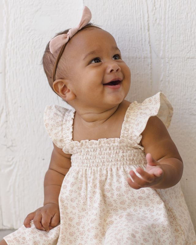 Ditsy Smocked Jersey Dress