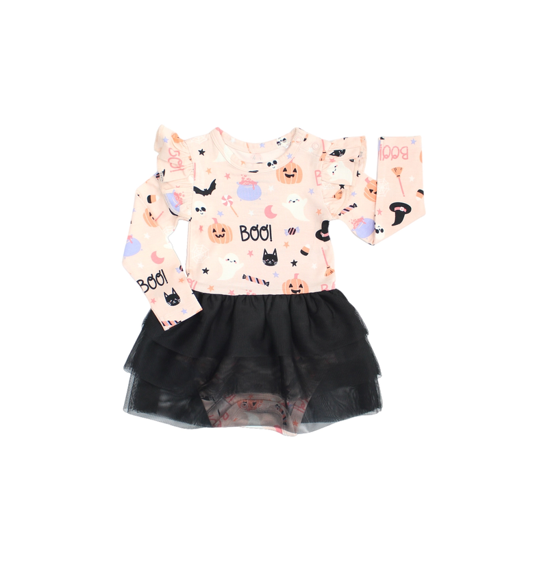 Sweet & Spooky Bamboo Tulle Skirted Romper