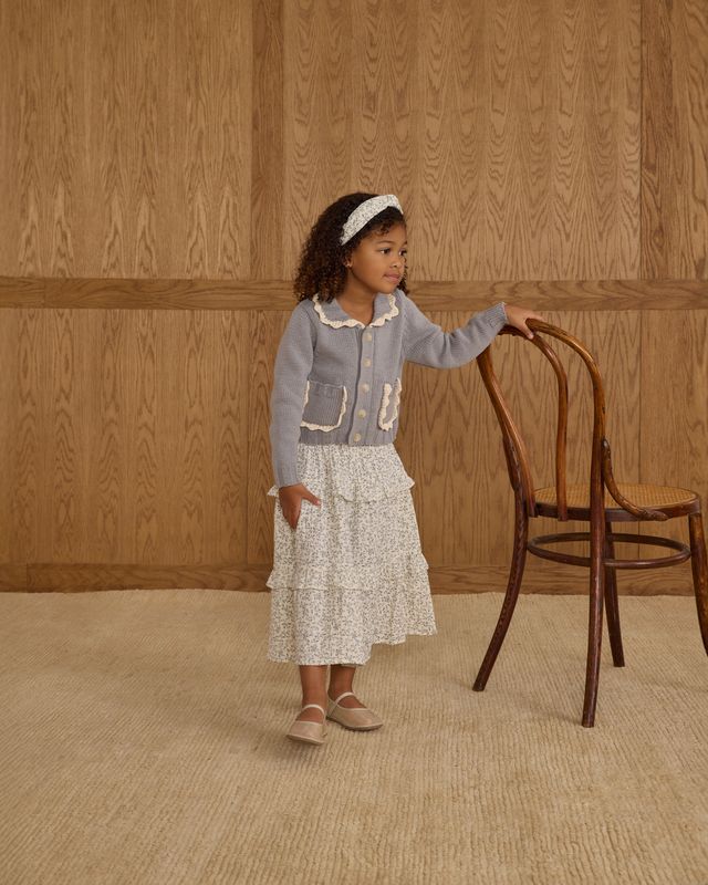 Dusty Blue Collared Cardigan