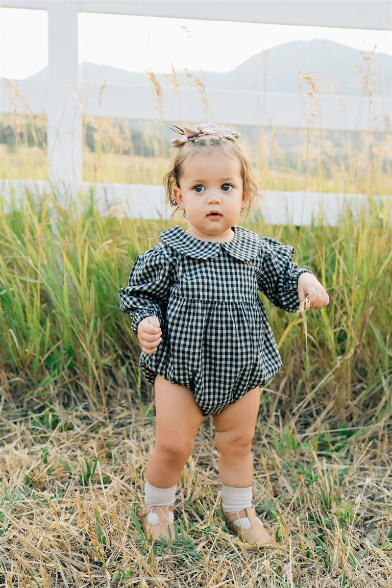 Gingham Peter Pan Bubble Romper