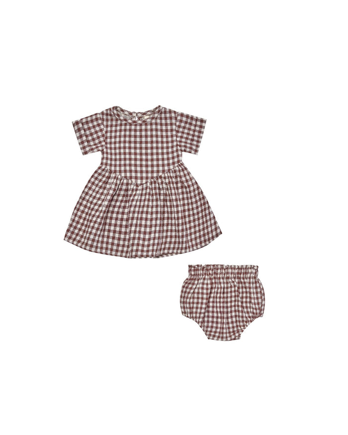 Plum Gingham Brielle Dress