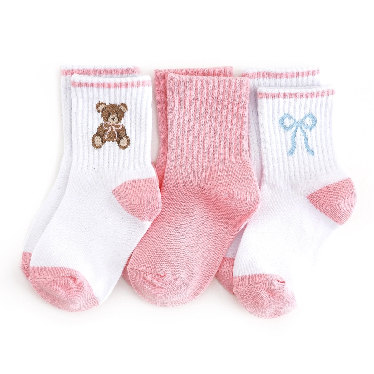 Teddy Bow Crew Socks