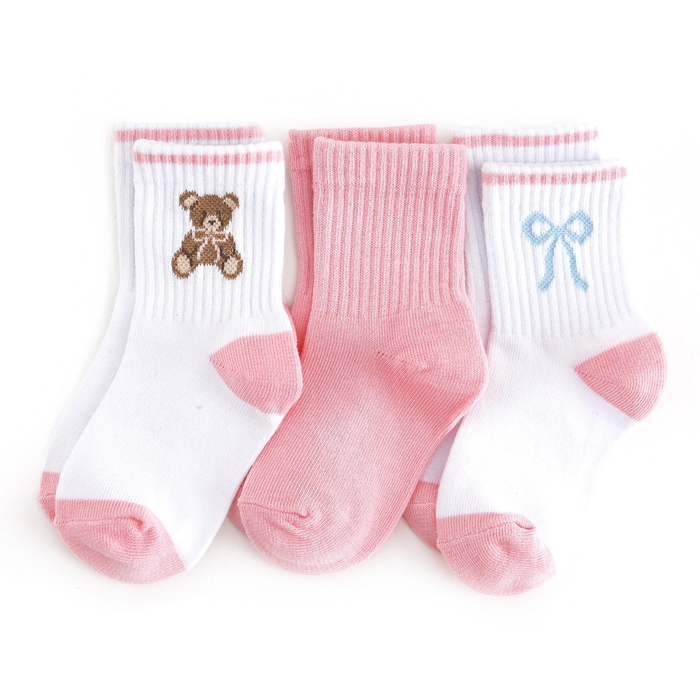 Teddy Bow Crew Socks
