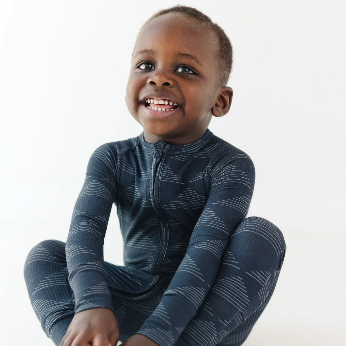 Triangles Small Ribbed Zip Romper