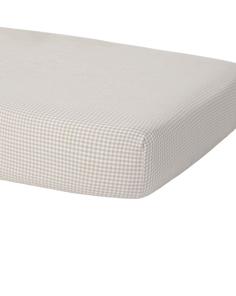 Sage Gingham Woven Crib Sheet