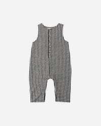 Black Check Button Jumpsuit