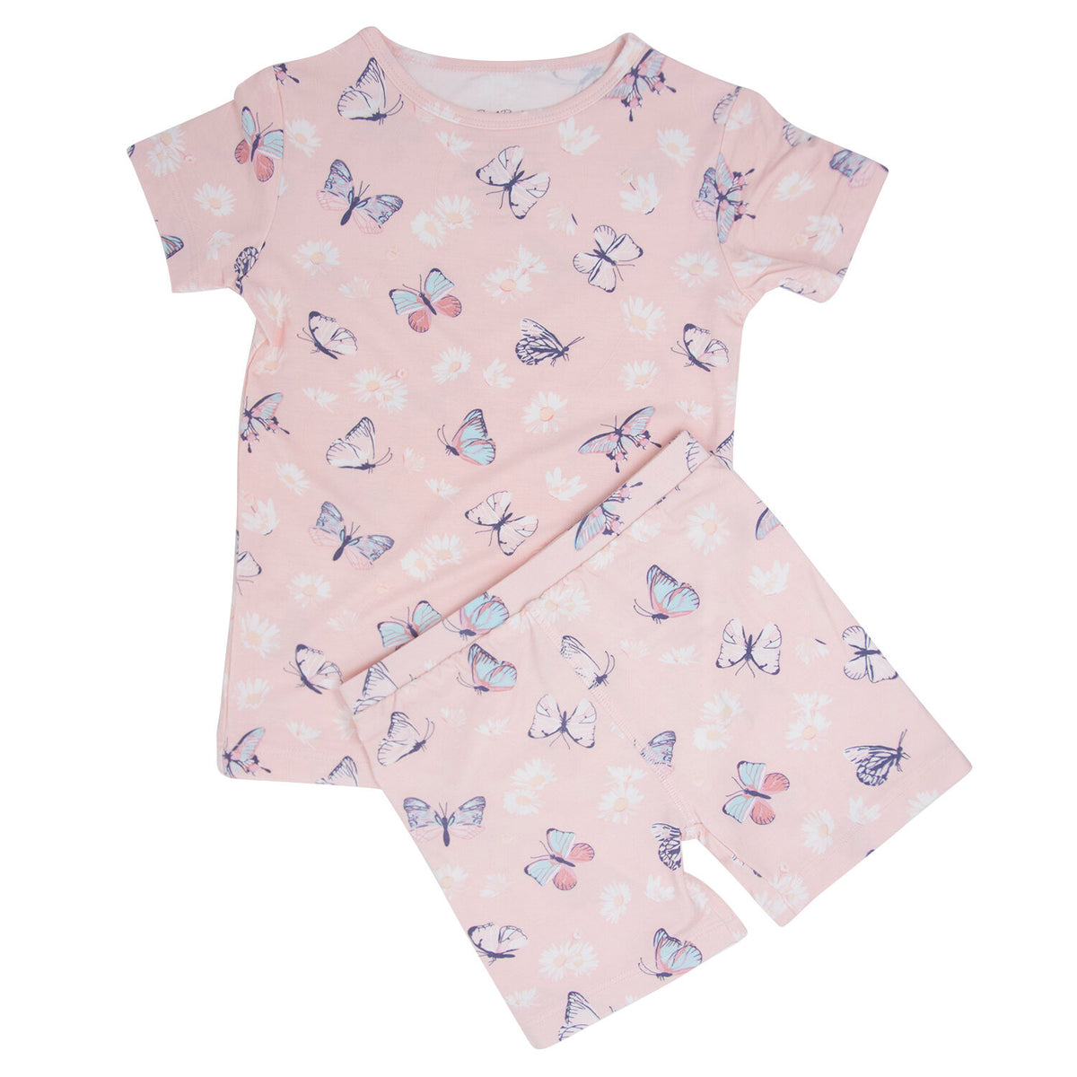 Pink Butterfly Daisy Summer Pajama Set