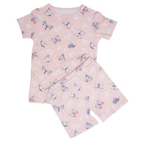 Pink Butterfly Daisy Summer Pajama Set