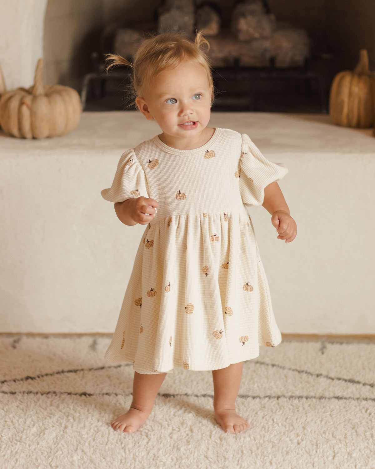 Pumpkins Waffle Babydoll Dress