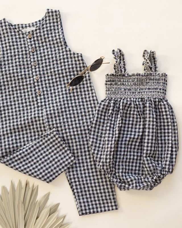 Black Check Julia Romper