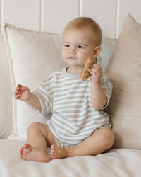 Sky Stripe Waffle Tee + Short Set