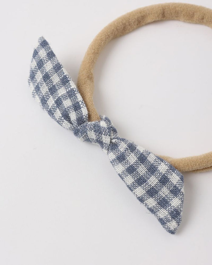 Marine Gingham Little Knot Headband