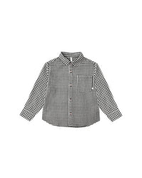 Black Gingham Collared Shirt