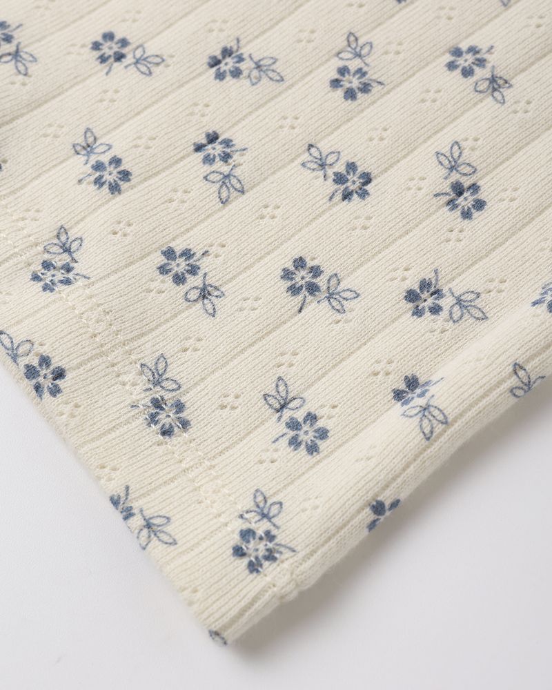 Blue Ditsy Pointelle Lounge Set