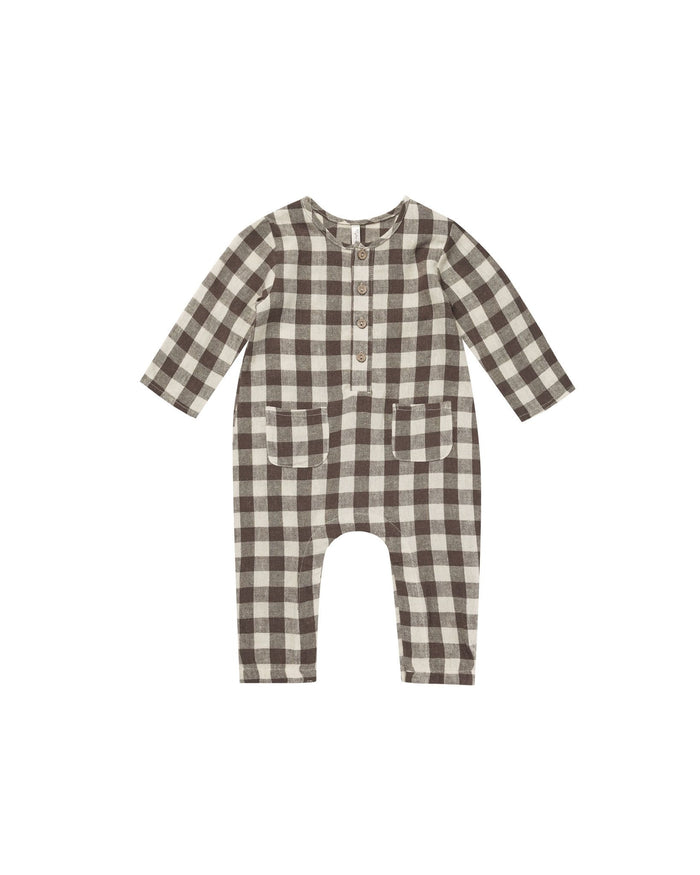 Charcoal Check Woven Jumpsuit
