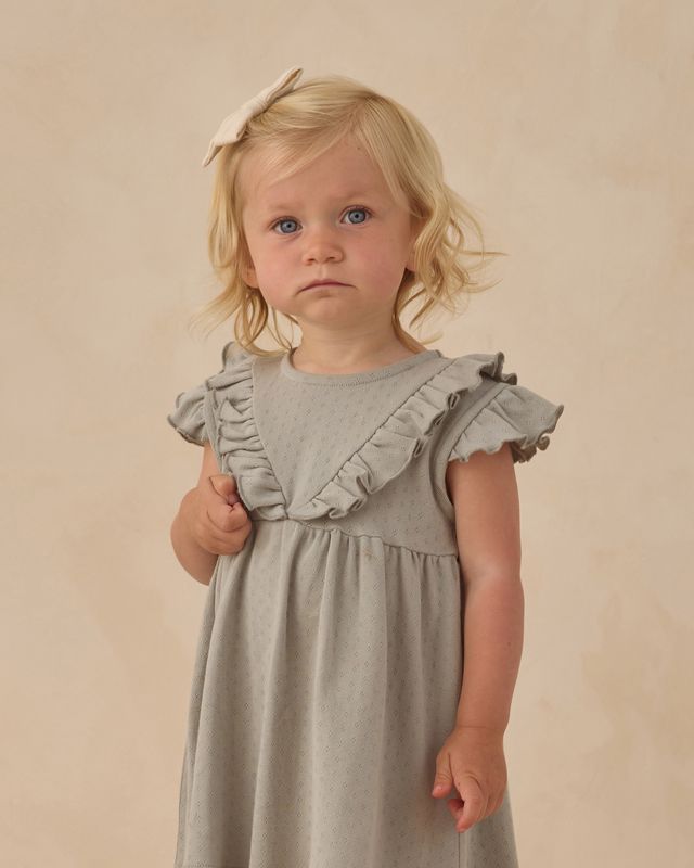 Sage Pointelle Ruffle Dress