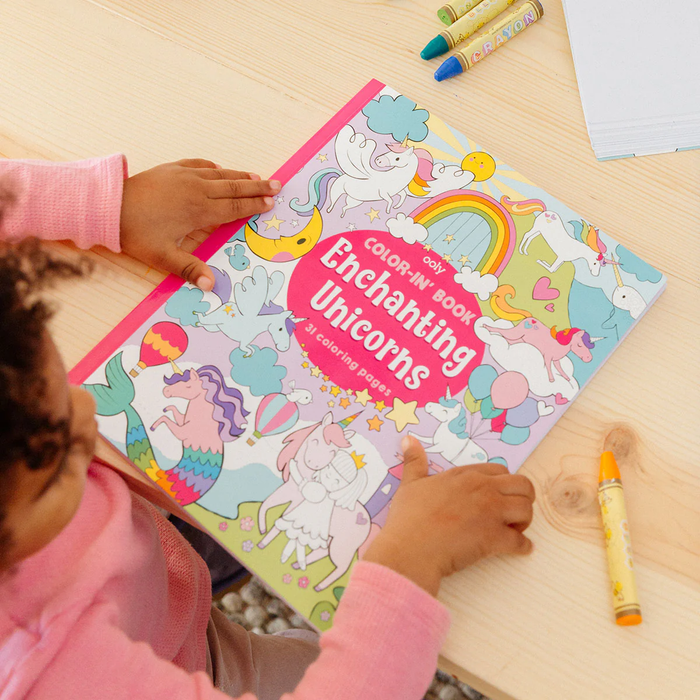 Enchanting Unicorns Color-in Book
