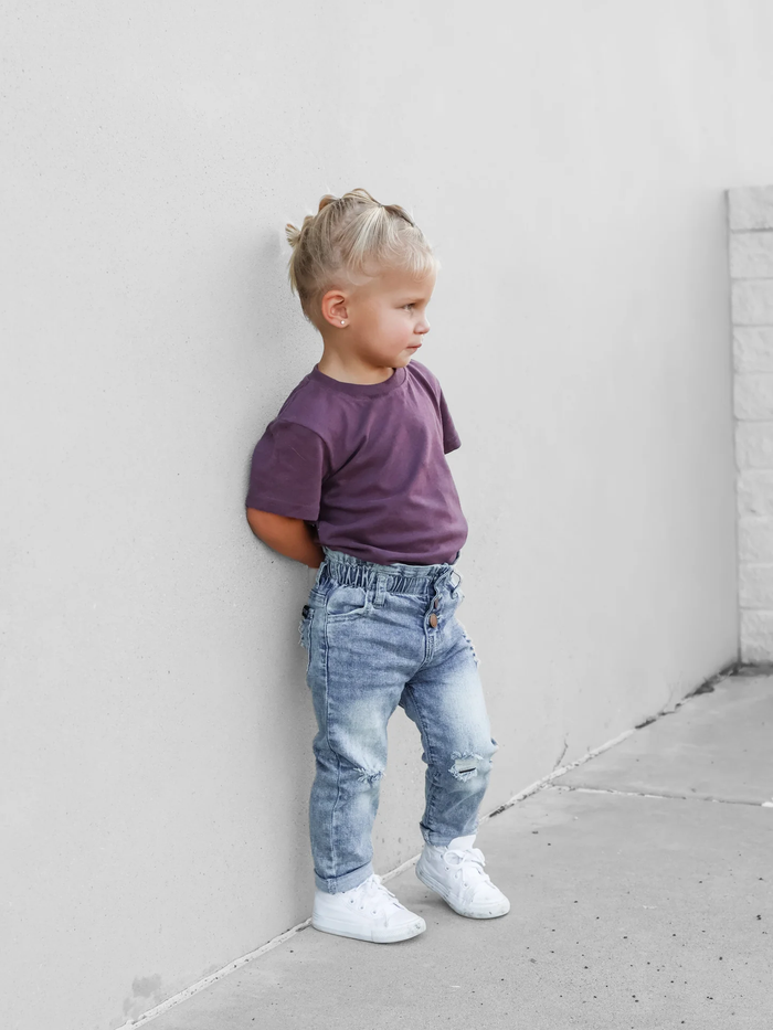 Light Wash Paperbag Waist Denim