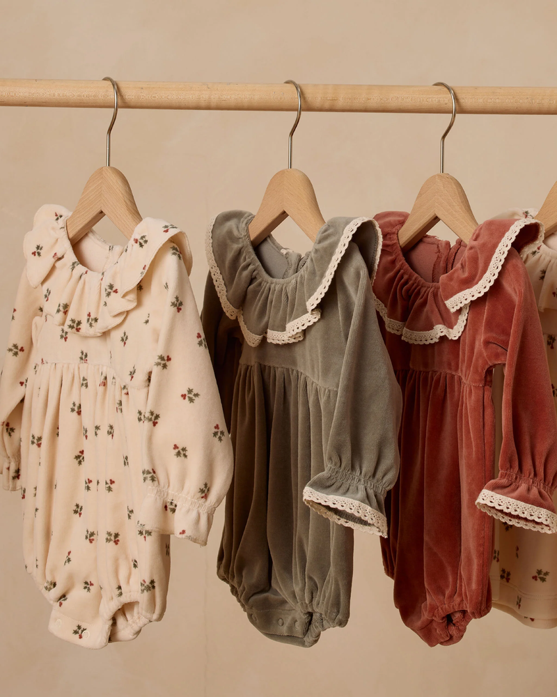 Cranberry Velour Romper