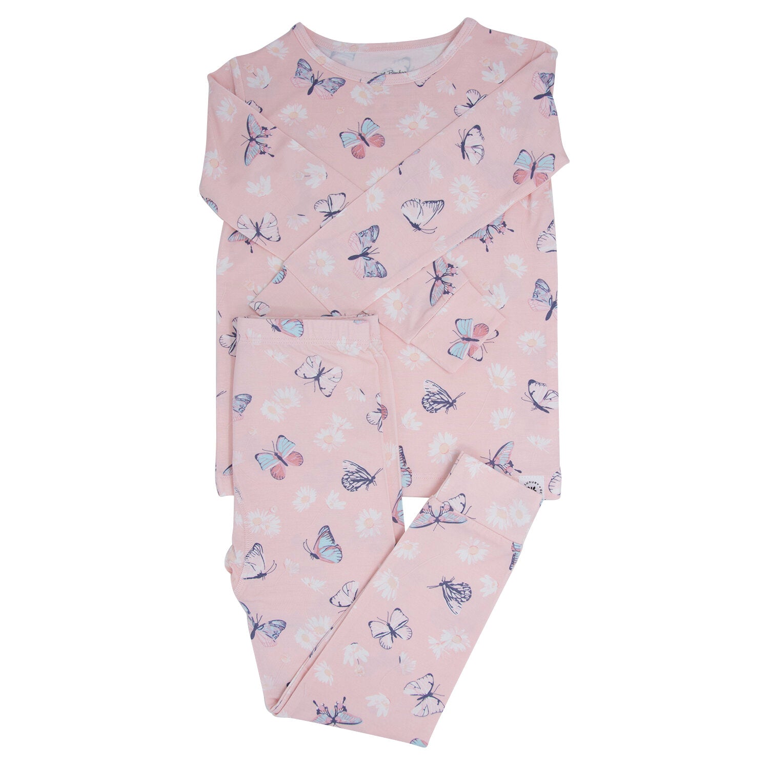Pink Butterfly Daisy Bamboo Pajama Set