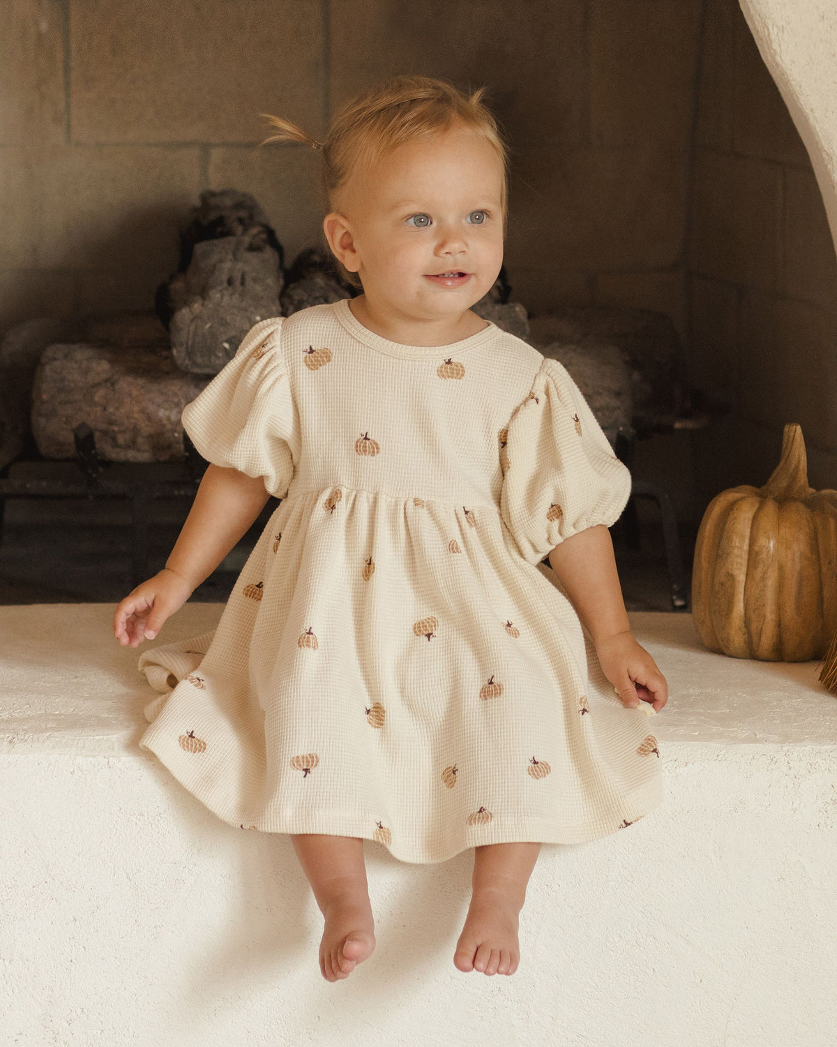 Pumpkins Waffle Babydoll Dress