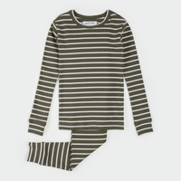 Green Striped Modal Pajama Set