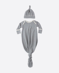 Ocean Stripe Knotted Baby Gown Set