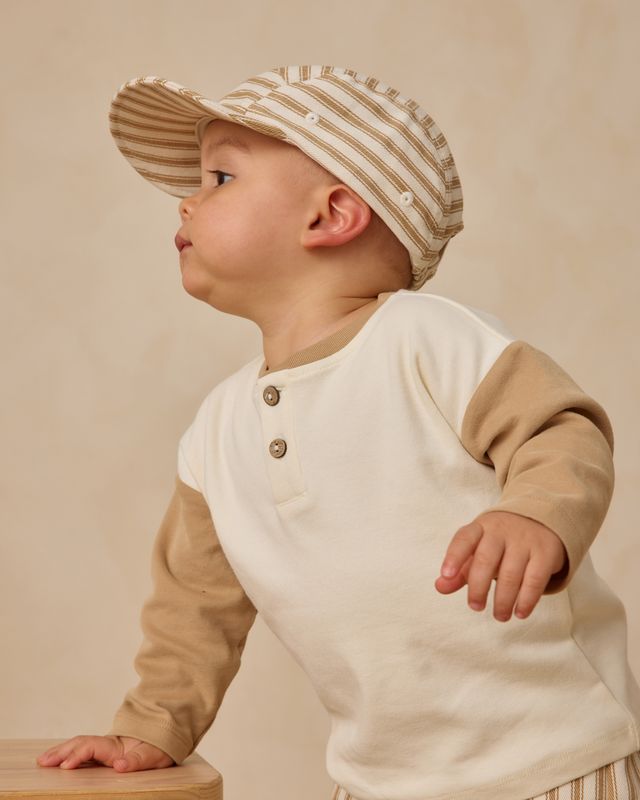 Gold Long Sleeve Henley Tee