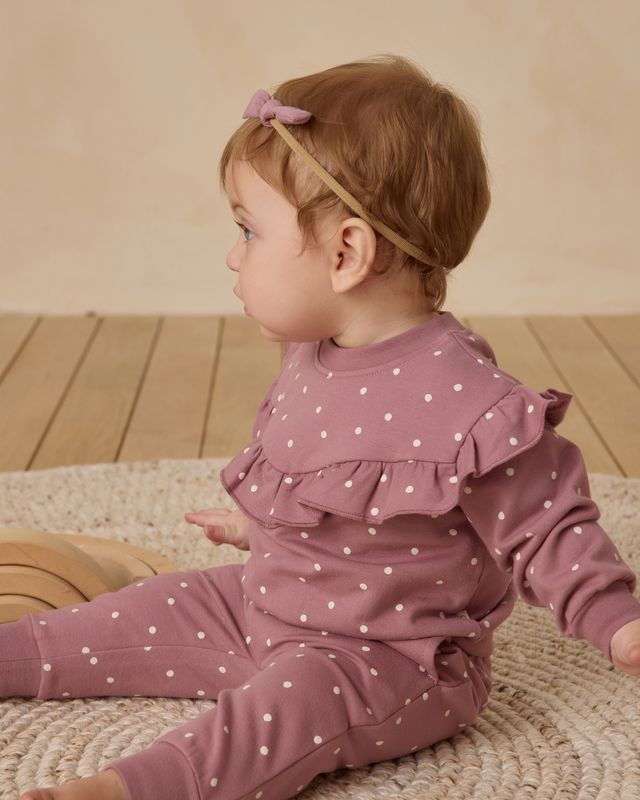 Polka Dot Ruffle Sweatshirt