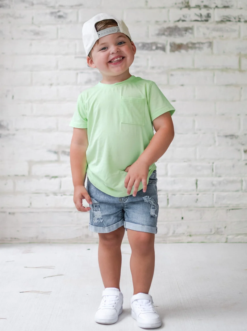 Lime Neon Distressed Tee