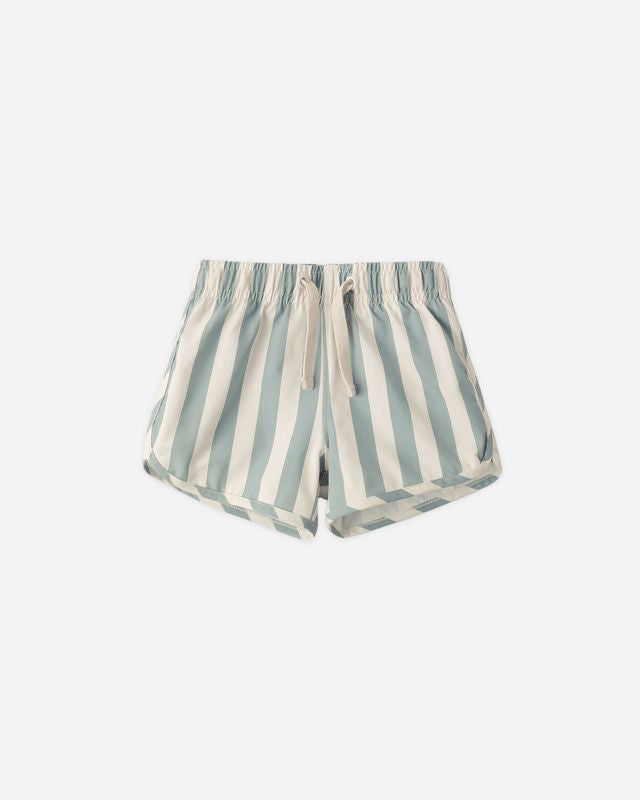 Green Stripe Swim Trunk