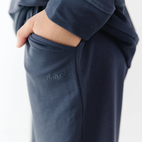 Dark Navy Bamboo Terry Joggers