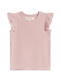 Rose Daphne Ribbed Ruffle Tank