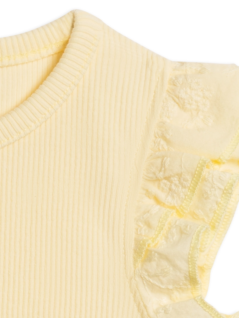 Butter Daphne Ribbed Ruffle Tank