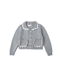 Dusty Blue Collared Cardigan