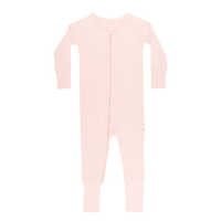 Ballet Pink Ribbed Bamboo Zip Romper