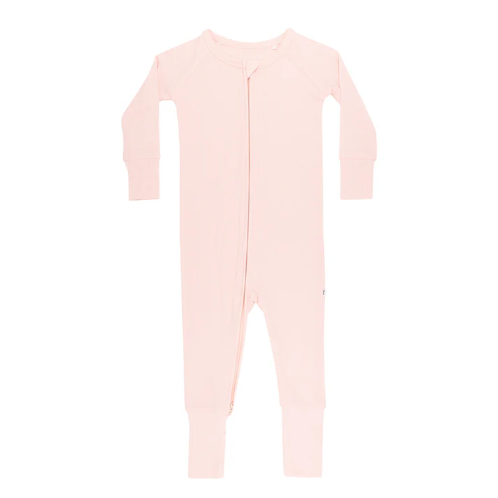 Ballet Pink Ribbed Bamboo Zip Romper
