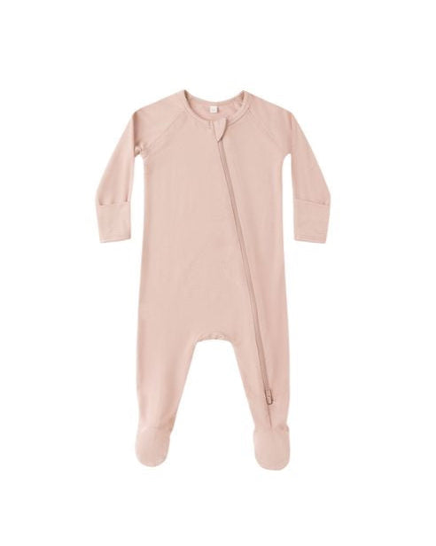 Rose Bamboo Zip Footie