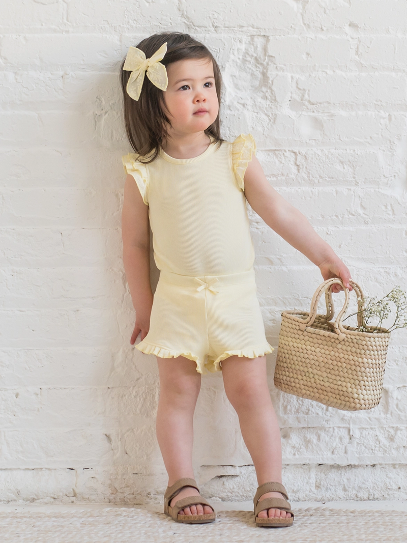 Butter Maggie Ribbed Ruffle Bodysuit