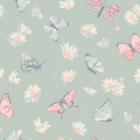 Mint Butterfly Daisy Summer Pajama Set