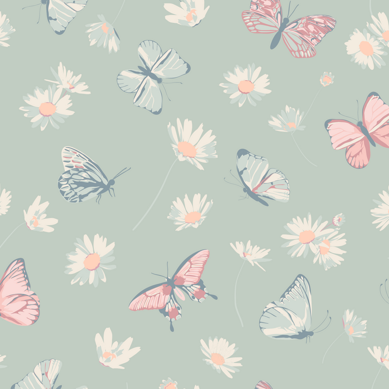 Mint Butterfly Daisy Summer Pajama Set
