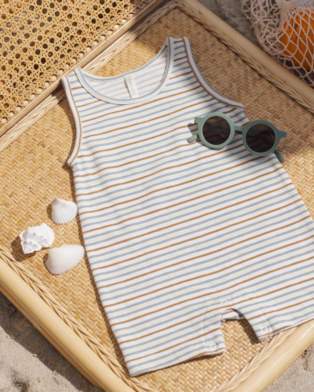 Vintage Stripe Sleeveless One-Piece