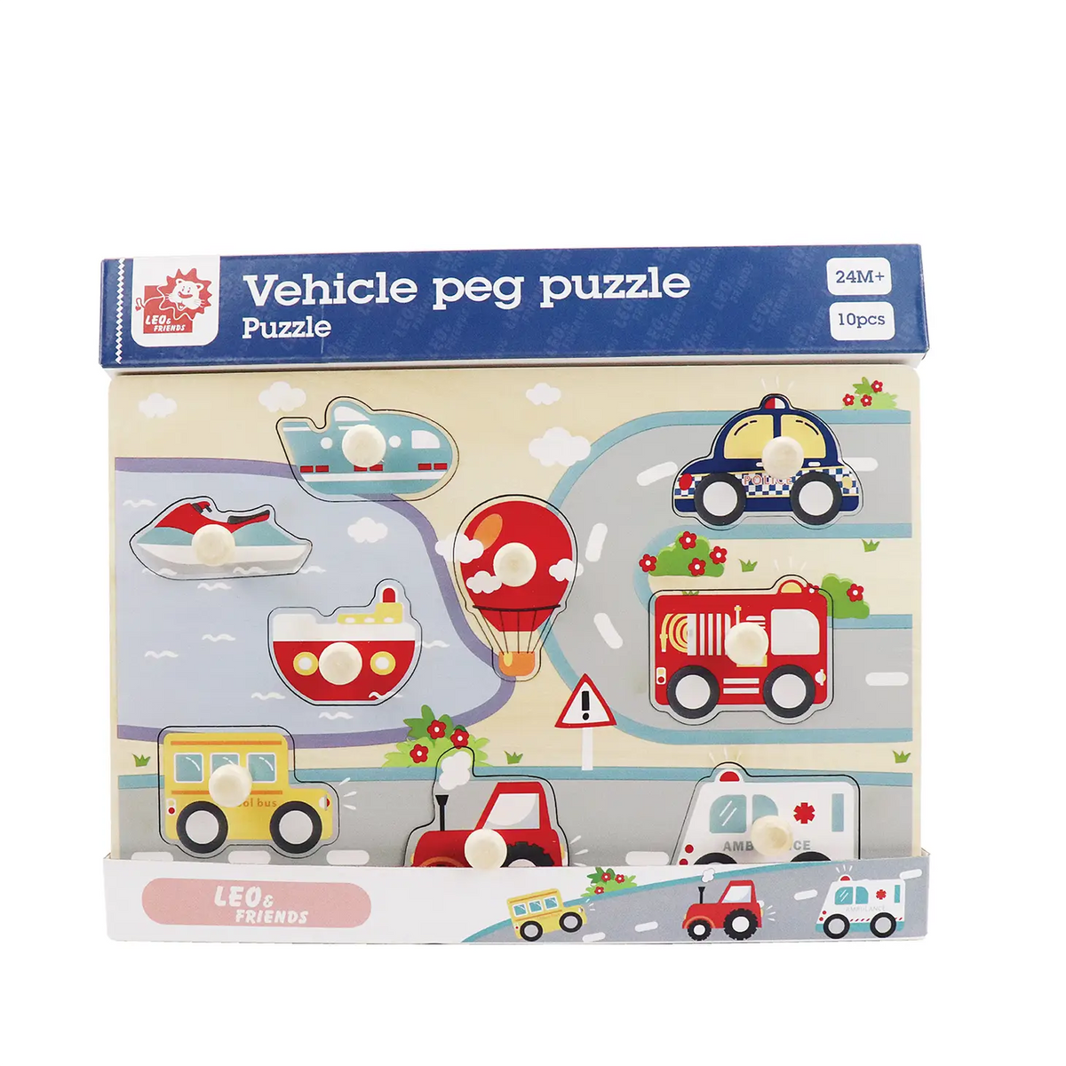 Vehicle Peg Wooden Puzzle