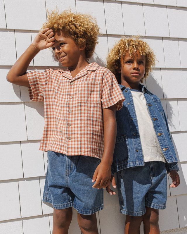 Poppy Gingham Lapel Collar Shirt