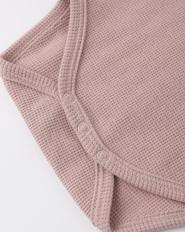 Mauve Waffle Short Sleeve Bodysuit