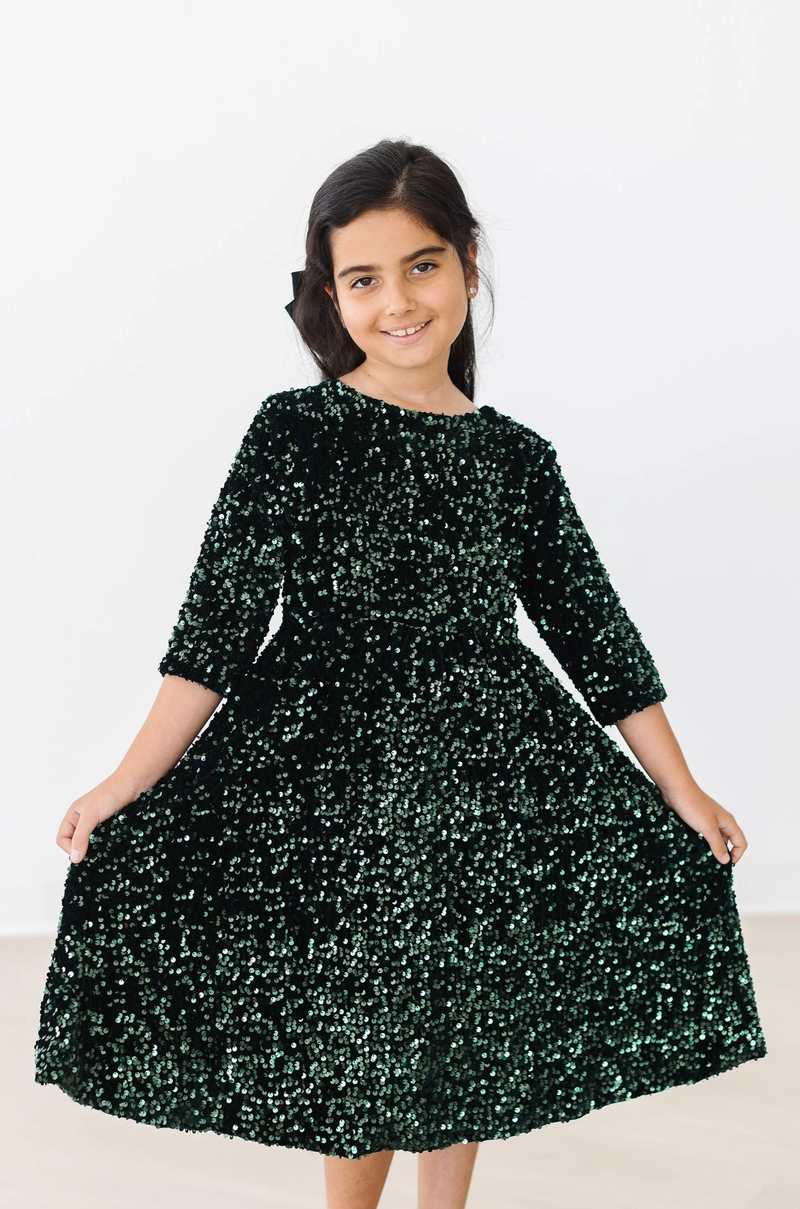 Hunter Green Sequin Dress