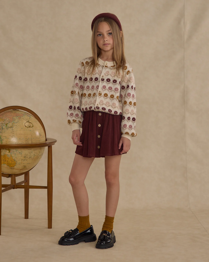 Golden + Burgundy Ribbed Socks