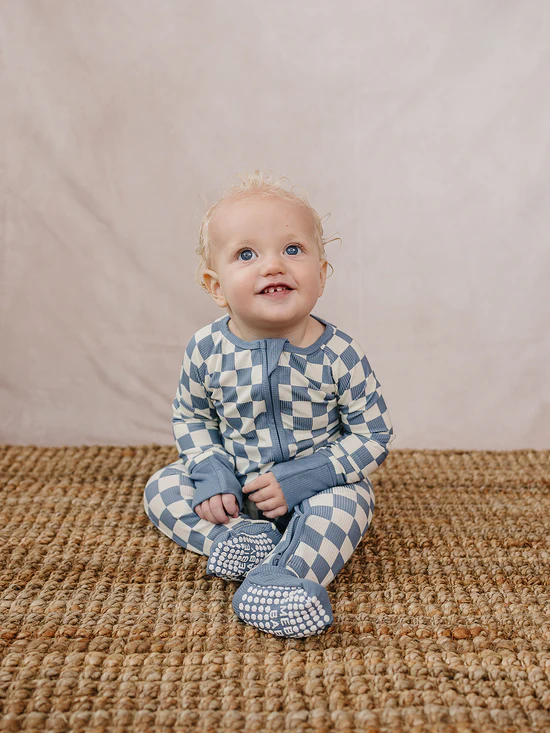 Blue Checkered Bamboo Sleeper