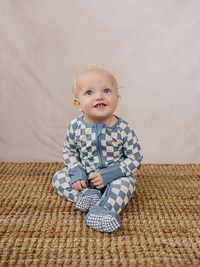 Blue Checkered Bamboo Sleeper