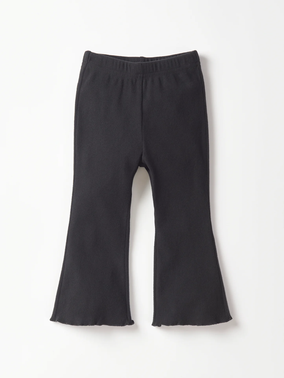 Black Ribbed Flare Pant